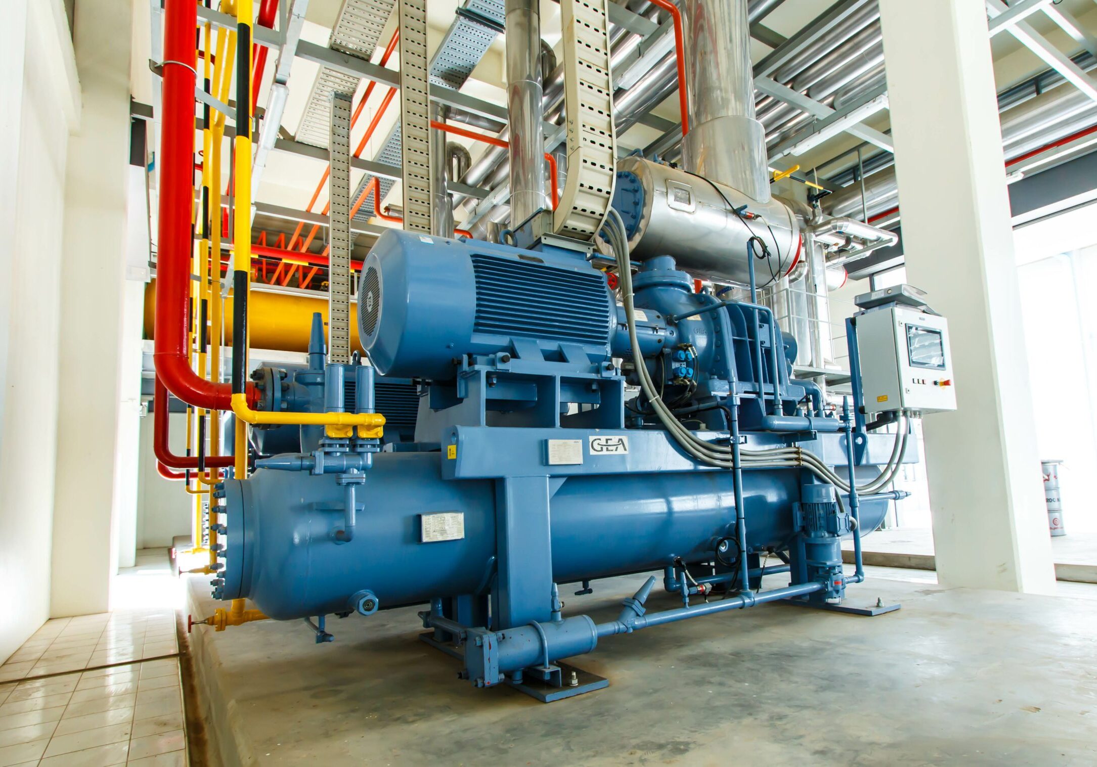 industrial compressor refrigeration station at manufacturing fac